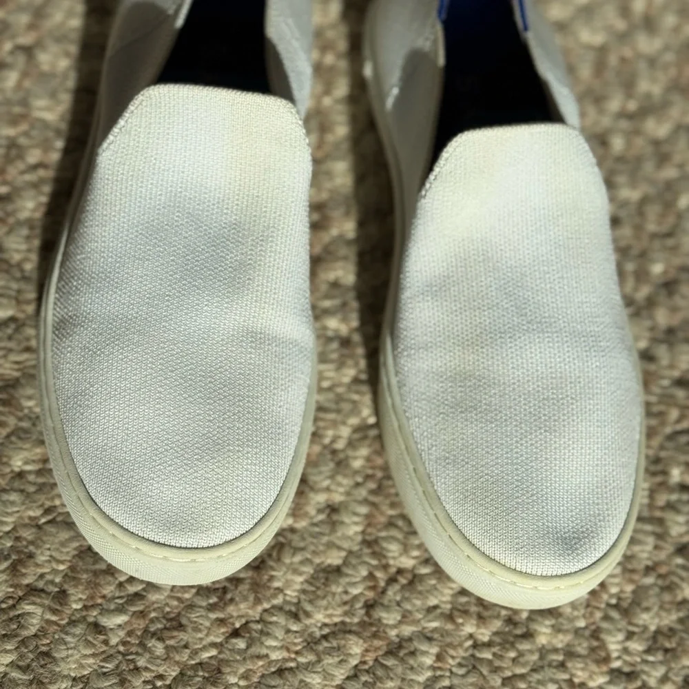 Rothy's The Original Slip On Sneaker Womens Size 7.5 White Casual Knit Shoes